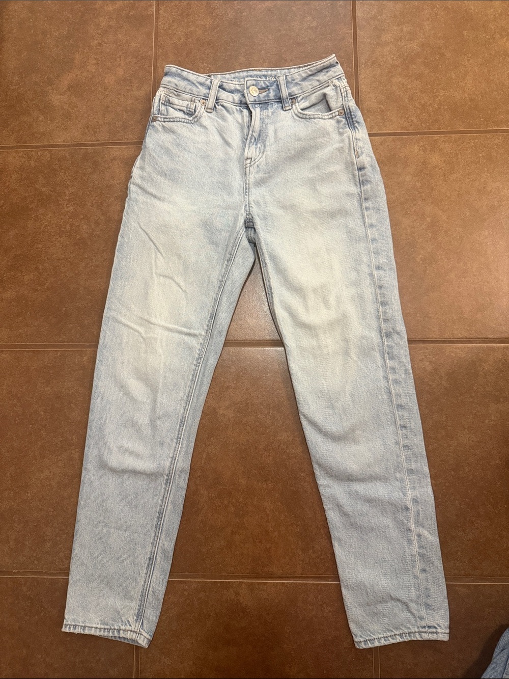 American Eagle Outfitters Light Blue High Rise Straight Jeans